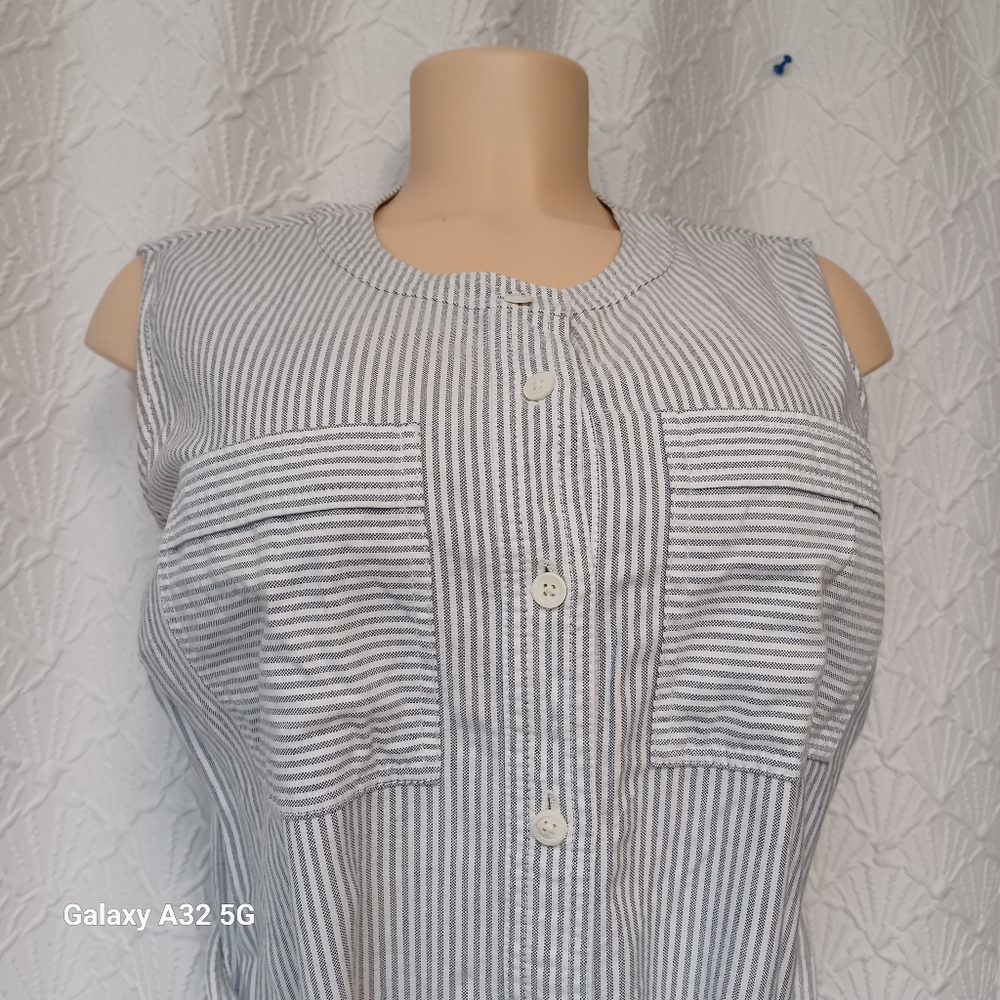 Vineyard Vines  Women Size 8 Blue Striped Mini Dress - Picture 6 of 16
